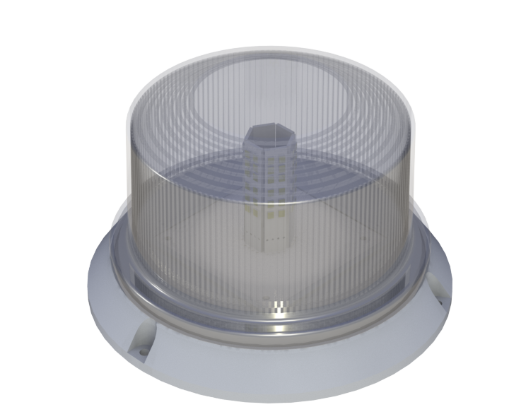 Strobe-Beacon Red-Plastic-24 LED Clear Lens 12-72V